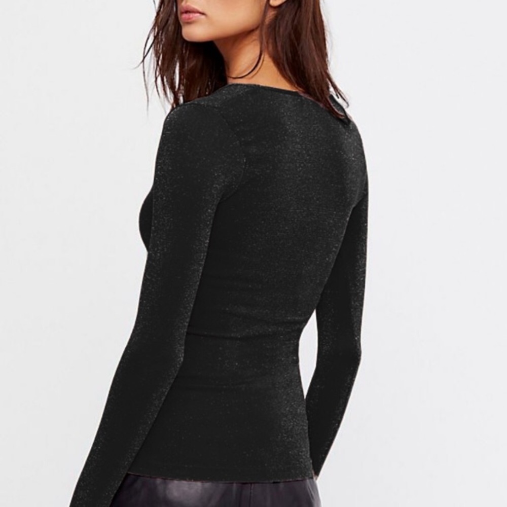 Free People Deep V Seamless Long Sleeve Top - Picture 3 of 6